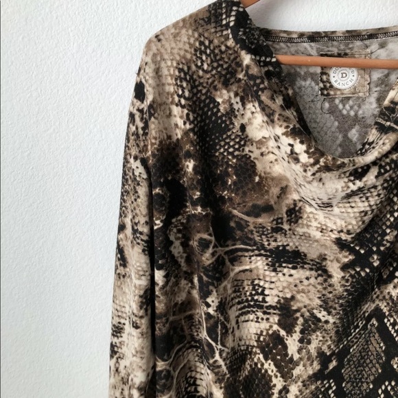 Double D Ranch Animal Print Drape Neck Sweater Dress ~Size L~ - Picture 2 of 6